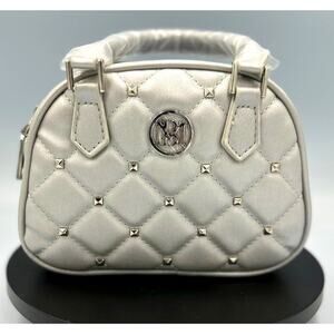 Badgley Mischka Crossbody Dome with Studs - Metallic Gray